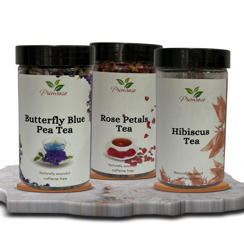 Butterfly Blue Pea, Rose, Hibiscus Jars